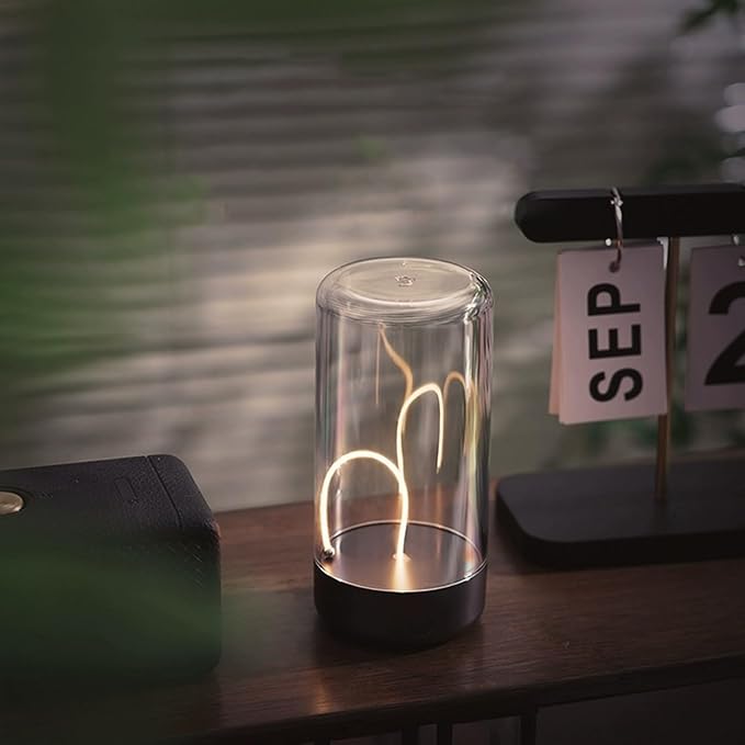 🧲 Wireless LED Bedside Lamp – Flexible Magnetic Filament &amp; Warm Atmosphere