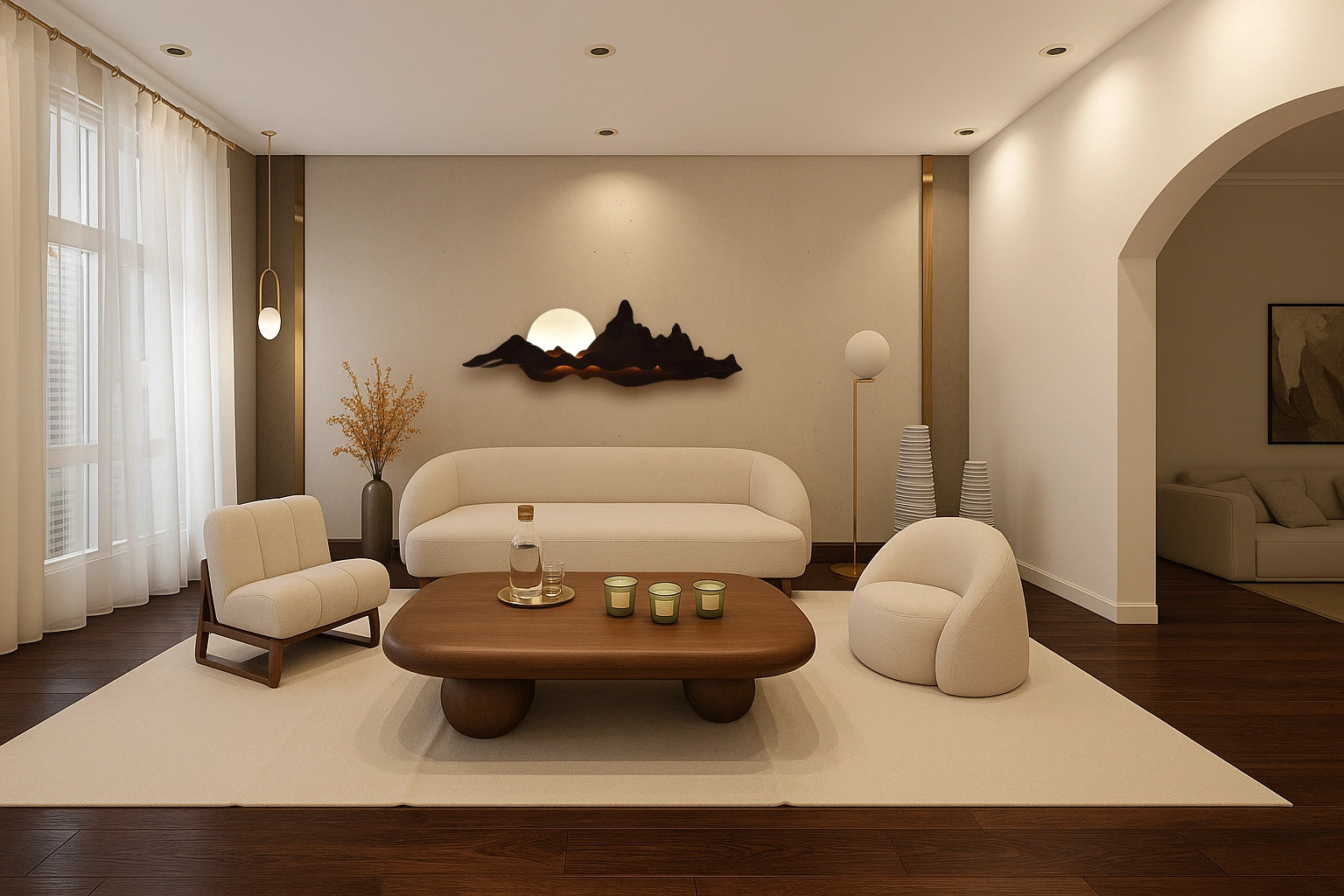 💡 Wooden carved wall light – Landscape light, Nordic spirit