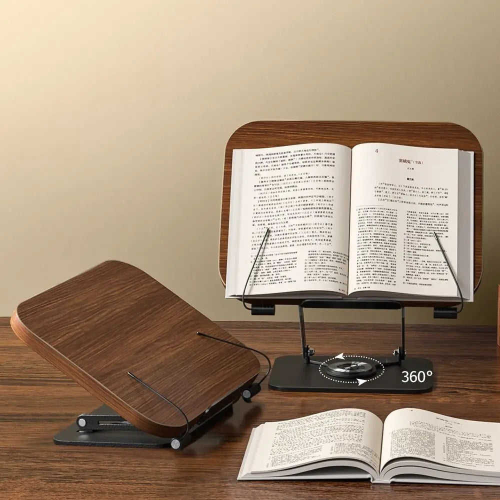 Support de lecture en bois rotatif – Confort ergonomique & design