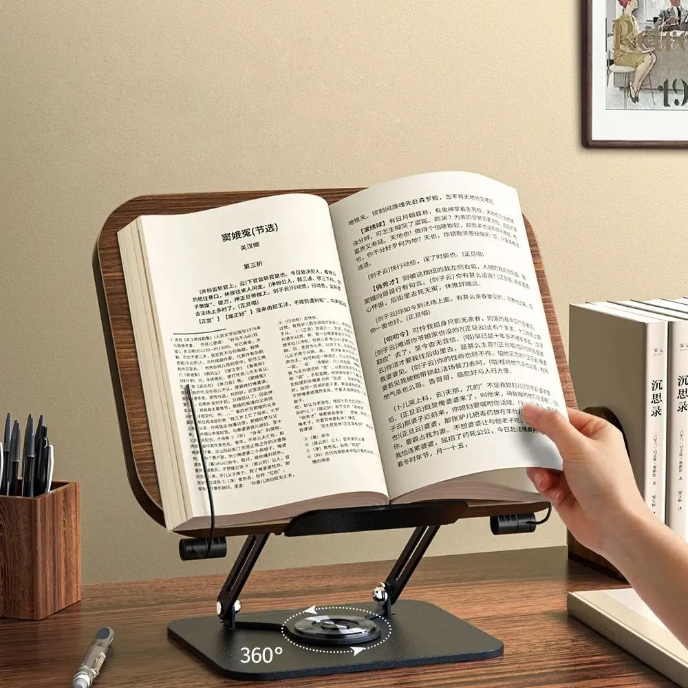Support de lecture en bois rotatif – Confort ergonomique & design