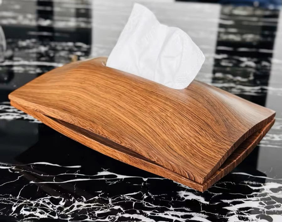 🪵 Boîte à mouchoirs en bois sculpté – Pour une élégance discrète au quotidien