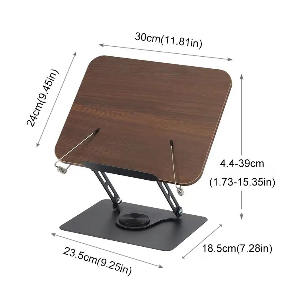 Support de lecture en bois rotatif – Confort ergonomique & design