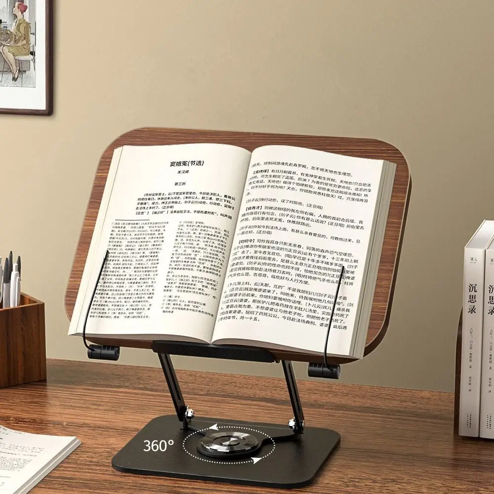Support de lecture en bois rotatif – Confort ergonomique & design