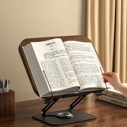 Support de lecture en bois rotatif – Confort ergonomique & design