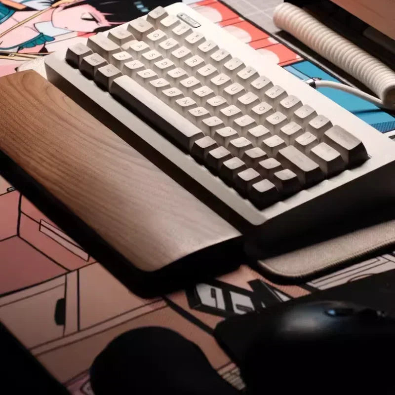 ✋ Solid wood wrist rest – For natural comfort at the desk
