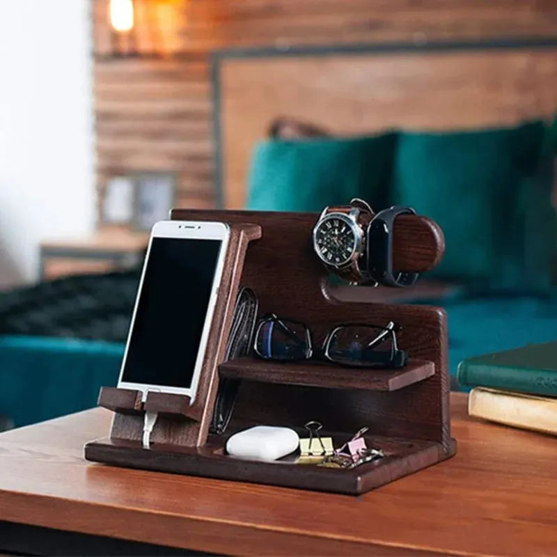 🪵 Natural wood organizer – For a tidy and lively desk