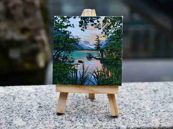 🎨 Mini wooden easels &amp; small canvases – For painting, giving as a gift or marveling
