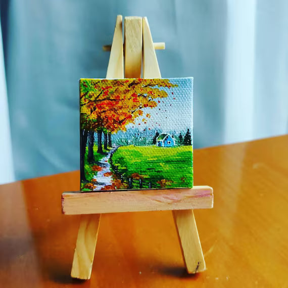 🎨 Mini wooden easels &amp; small canvases – For painting, giving as a gift or marveling