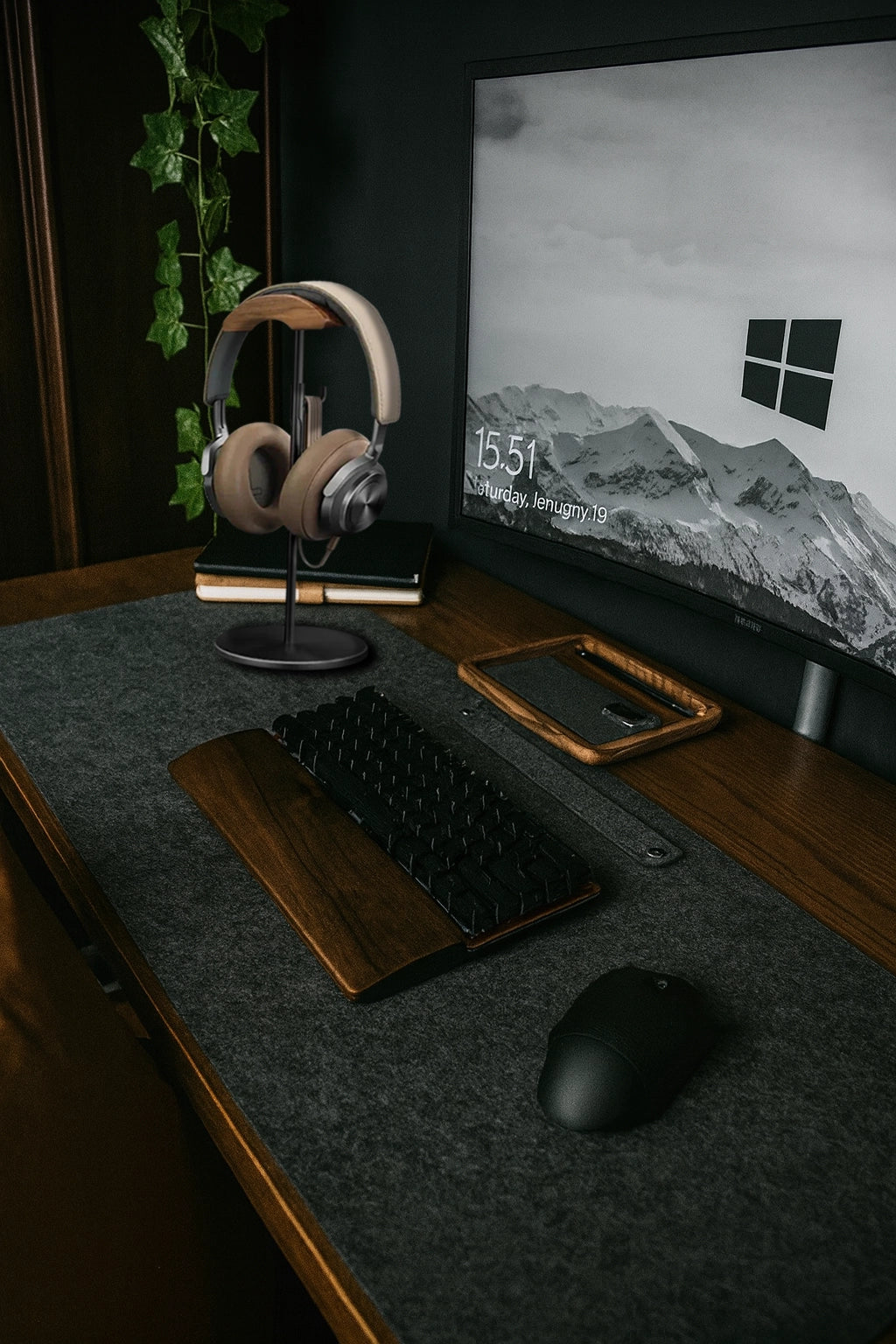 🎧 Support casque bois & métal – Design sculpté & fonctionnalité élégante