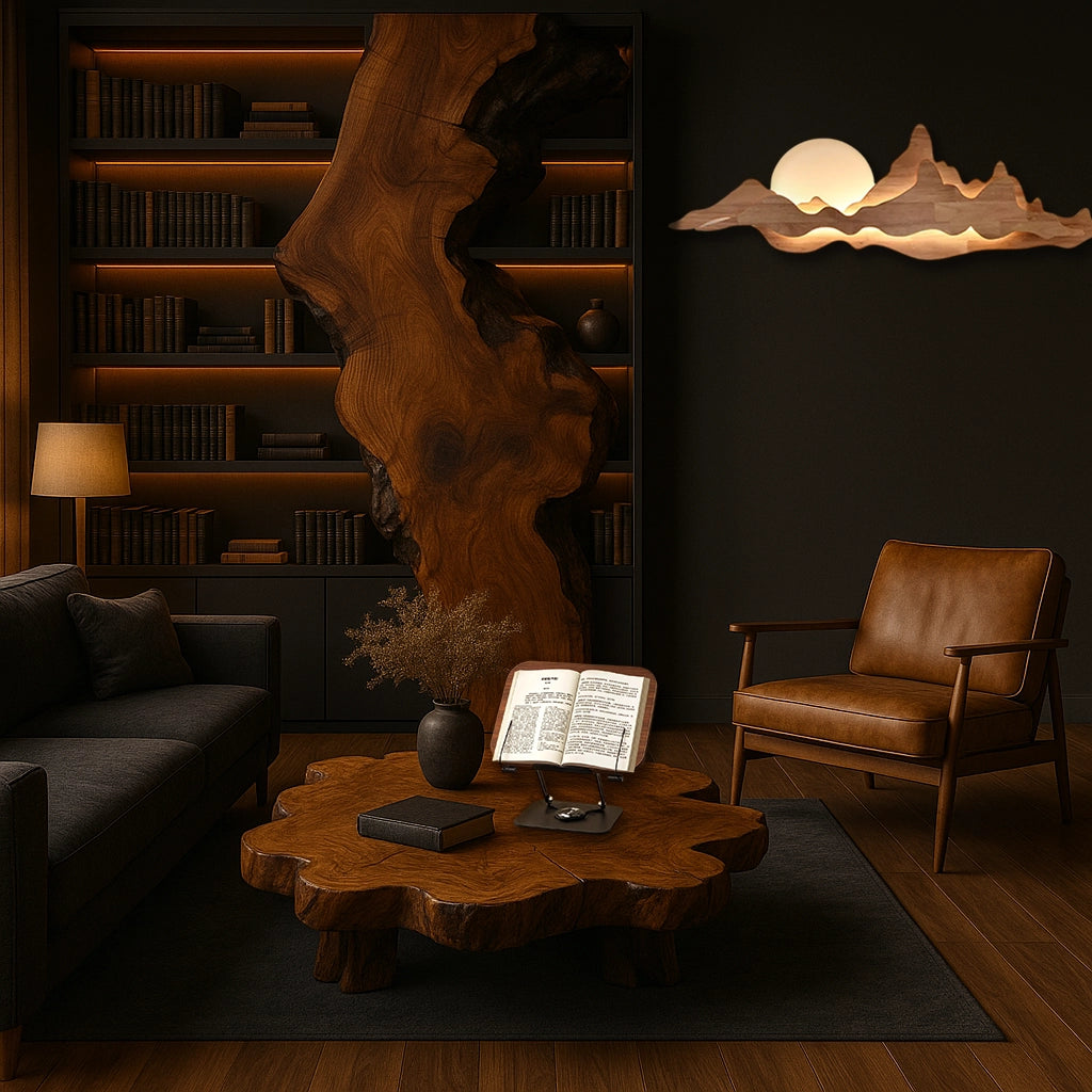 💡 Wooden carved wall light – Landscape light, Nordic spirit